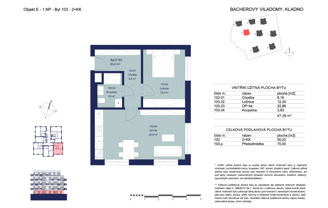 Byt E103 - Bacherovy Viladomy - 2+kk (50 m²)