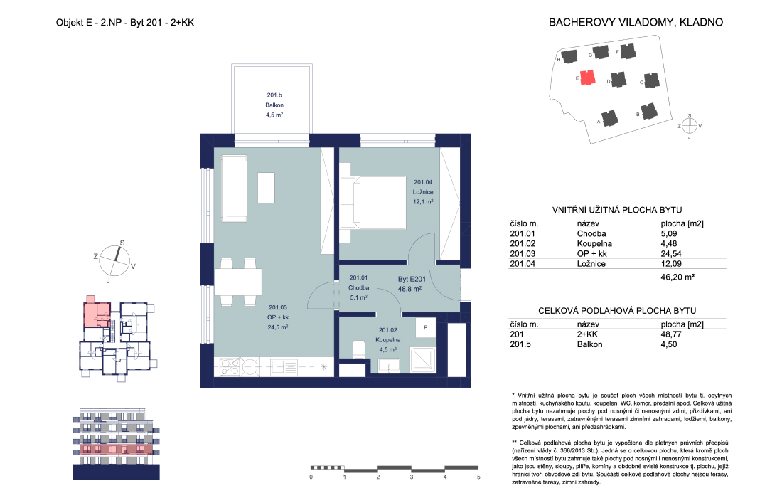 Apartment E201 - Bacherovy Viladomy - 2+kk (48 m²)