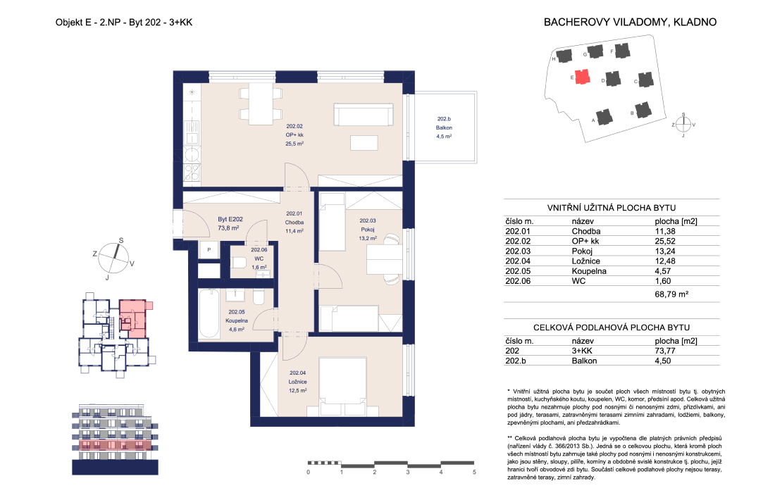 Byt E202 - Bacherovy Viladomy - 3+kk (73 m²)