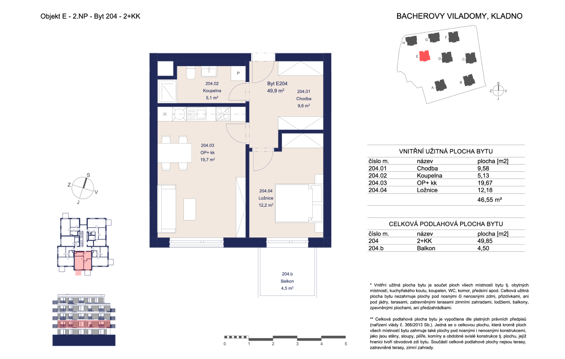 Byt E204 - Bacherovy Viladomy - 2+kk (49 m²)