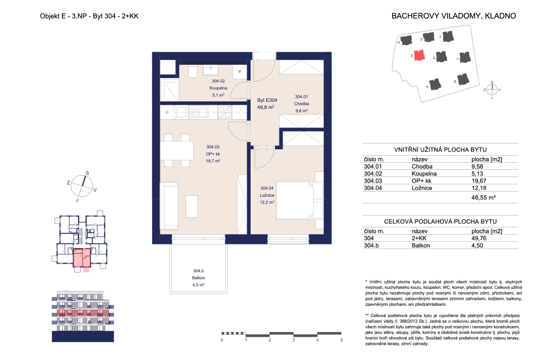 Apartment E304 - Bacherovy Viladomy - 2+kk (49 m²)