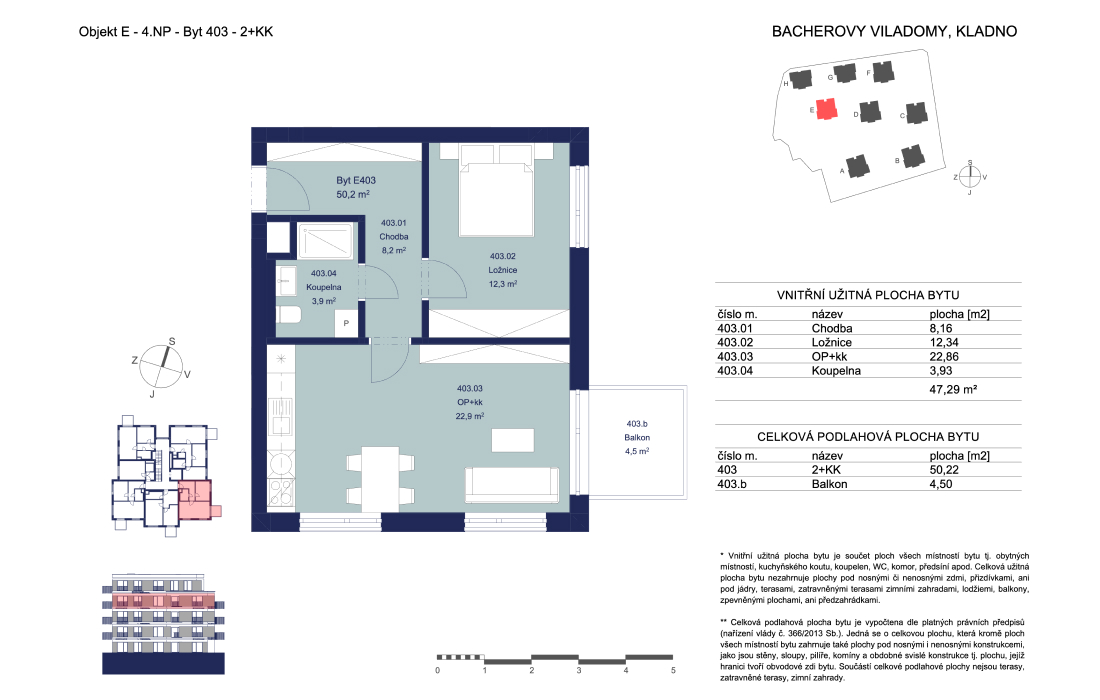 Byt E403 - Bacherovy Viladomy - 2+kk (50 m²)